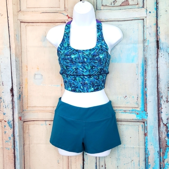 Born Primitive Teal Booty Shorts &  Intensity WZA Sports Bra Set - Picture 1 of 7
